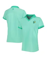 Women's FootJoy Mint Wm Phoenix Open End on End Lisle ProDry V-Neck Golf Polo Shirt