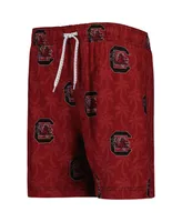 Big Boys Wes & Willy Garnet South Carolina Gamecocks Palm Tree Swim Shorts