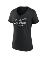 Women's Fanatics Black Las Vegas Raiders Shine Time V-Neck T-shirt