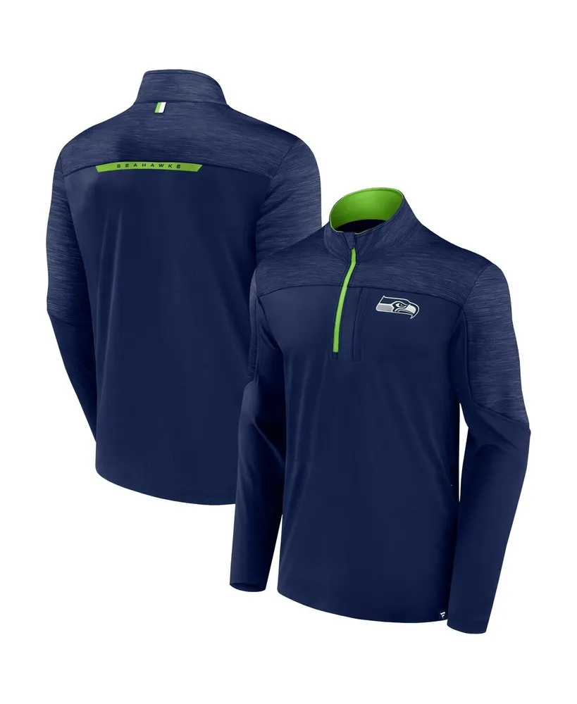 Men's Fanatics College Navy Seattle Seahawks Defender Half-Zip Top