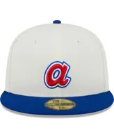 Men's New Era Stone, Royal Atlanta Braves Retro 59FIFTY Fitted Hat