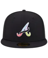 Men's New Era Black Atlanta Braves Multi-Color Pack 59FIFTY Fitted Hat
