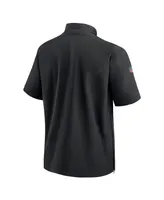 Men's Nike Black Pittsburgh Steelers Sideline Coach Short Sleeve Hoodie Quarter-Zip Jacket