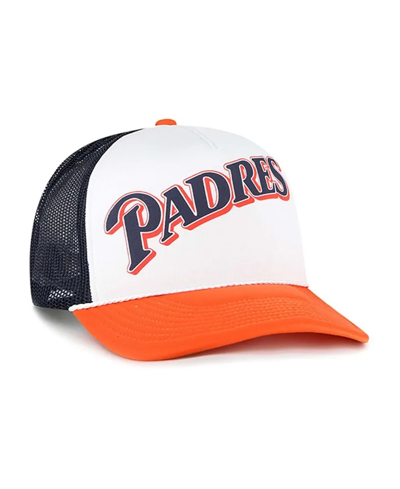 Men's '47 Brand White San Diego Padres Foam Front Script Trucker Snapback Hat