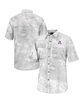 Men's Colosseum White Arizona Wildcats Realtree Aspect Charter Full-Button Fishing Shirt