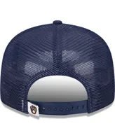 Men's New Era Navy Milwaukee Brewers Team Color Trucker 9FIFTY Snapback Hat