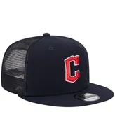 Men's New Era Navy Cleveland Guardians Team Color Trucker 9FIFTY Snapback Hat