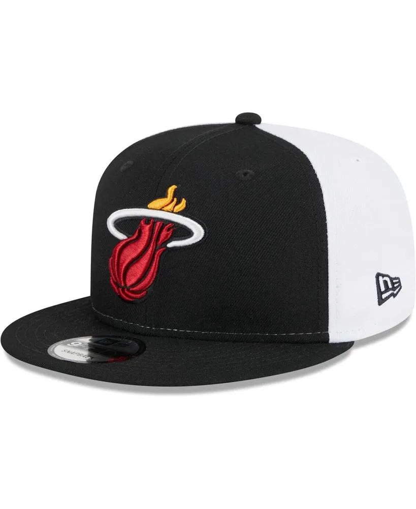 Men's New Era Black Miami Heat Pop Panels 9FIFTY Snapback Hat