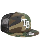 Men's New Era Camo Tampa Bay Rays Woodland Camo Trucker 9FIFTY Snapback Hat