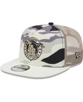 Men's New Era White Los Angeles Dodgers Chrome Camo A-Frame 9FIFTY Trucker Snapback Hat