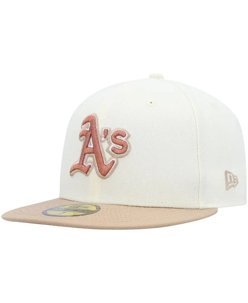 Men's New Era Cream Atlanta Braves Chrome Camel Rust Undervisor 59FIFTY Fitted Hat