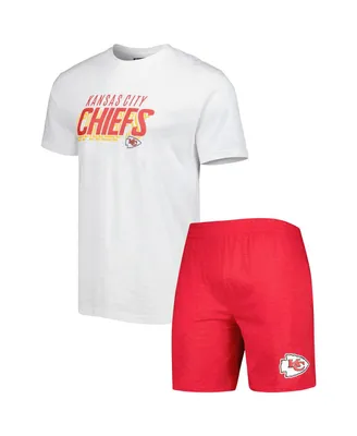Men's Concepts Sport Red, White Kansas City Chiefs Downfield T-shirt and Shorts Sleep Set