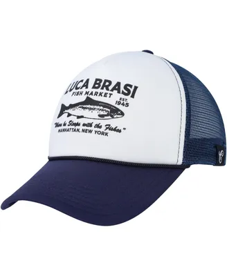 Men's and Women's Contenders Clothing White, Navy The Godfather Luca Brasi Fish Market Snapback Hat