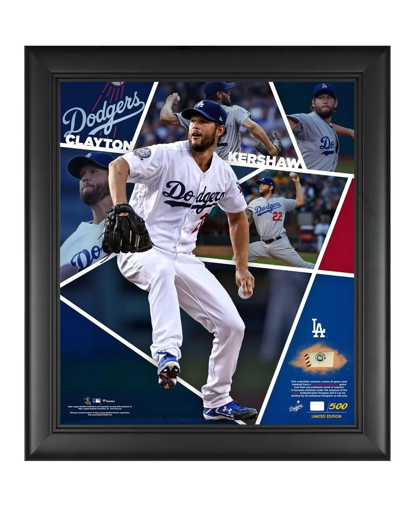 Lids Clayton Kershaw Los Angeles Dodgers Fanatics Authentic Framed 15 x  17 Impact Player Collage with a Piece of Game-Used Baseball - Limited  Edition of 500