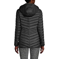 Lands' End Women's Wanderweight Packable Down Hooded Long Jacket