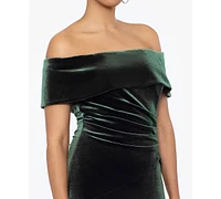 Xscape Off-The-Shoulder Velvet Gown