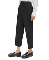 Calvin Klein Petite Pleat-Front Cropped Ankle Pants