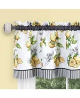 Kate Aurora Country Lemons Complete Cafe Style Kitchen Curtain Tier & Valance Set