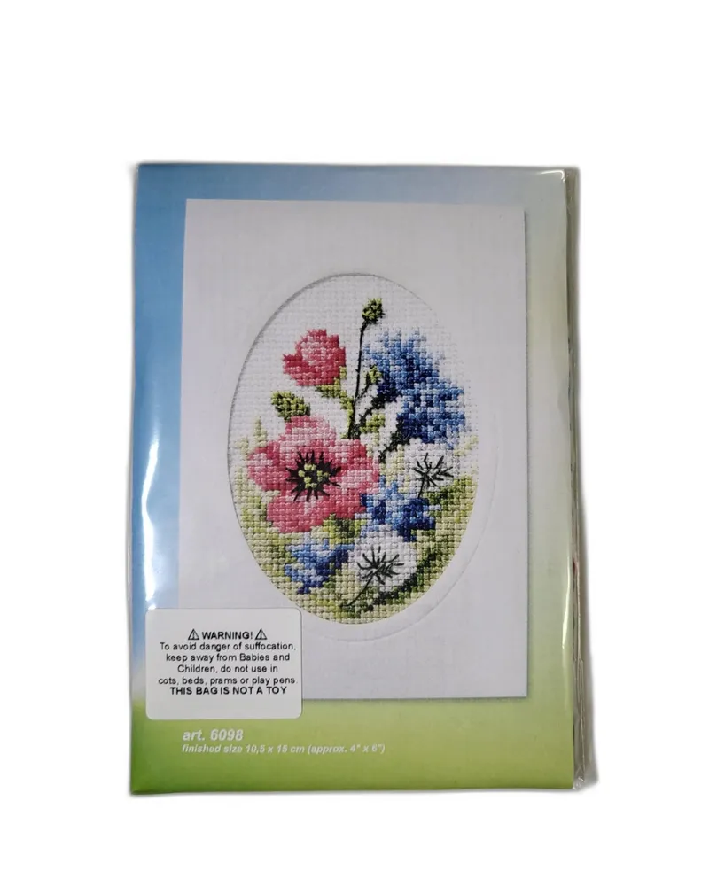 Orchidea Complete cross stitch kit - greetings card "Wild flowers" 6098