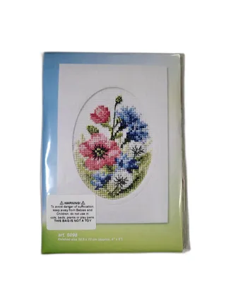 Orchidea Complete cross stitch kit - greetings card "Wild flowers" 6098 - Assorted Pre