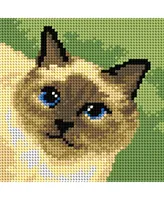 Needlepoint canvas for half stitch without yarn Siamese Cat 2712D - Printed Tapestry Canvas - Assorted Pre