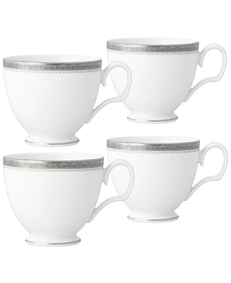 Noritake Charlotta Platinum 4 Piece Cups Set, Service for 4