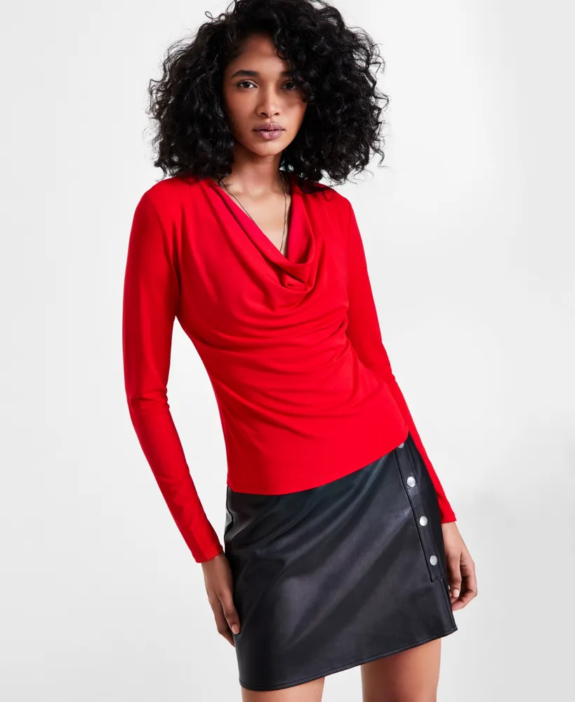 Bar Iii Women's Cowl-Neck Top, Created for Macy's