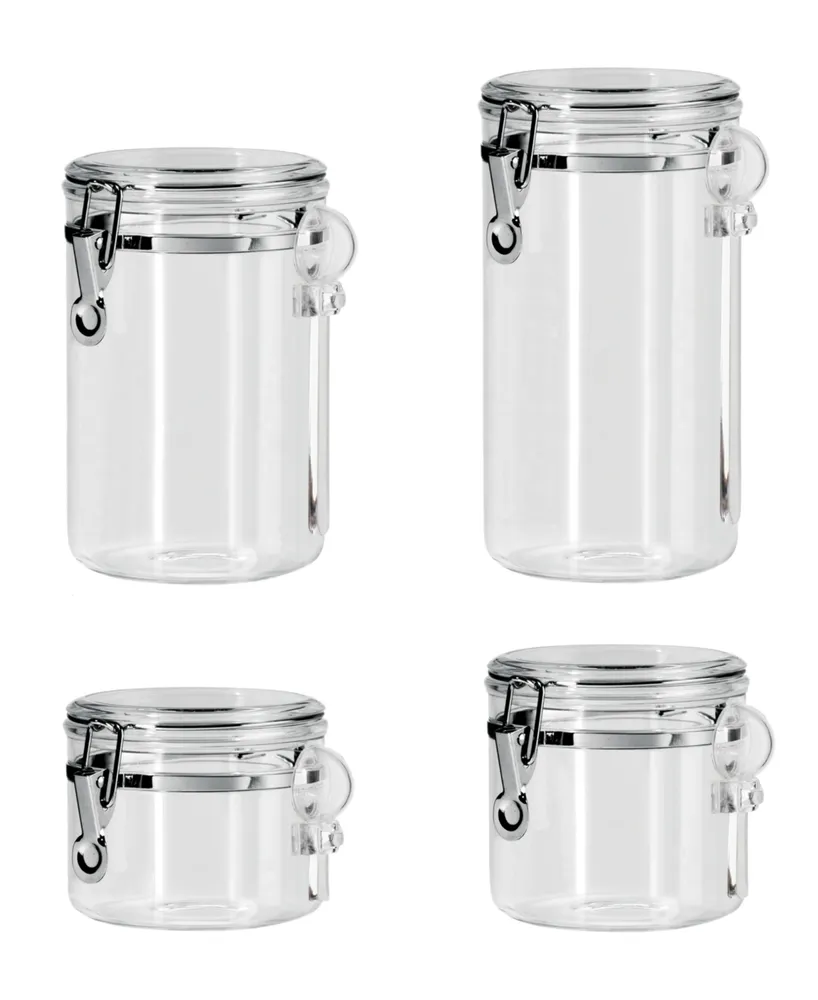 Oggi Clamp Jumbo Canister, Stainless Steel W/Clear Acrylic Lid