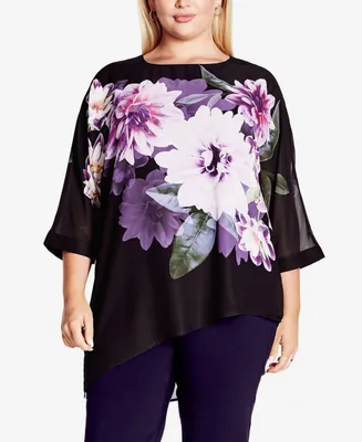 Avenue Plus Violetta Round Neck Top