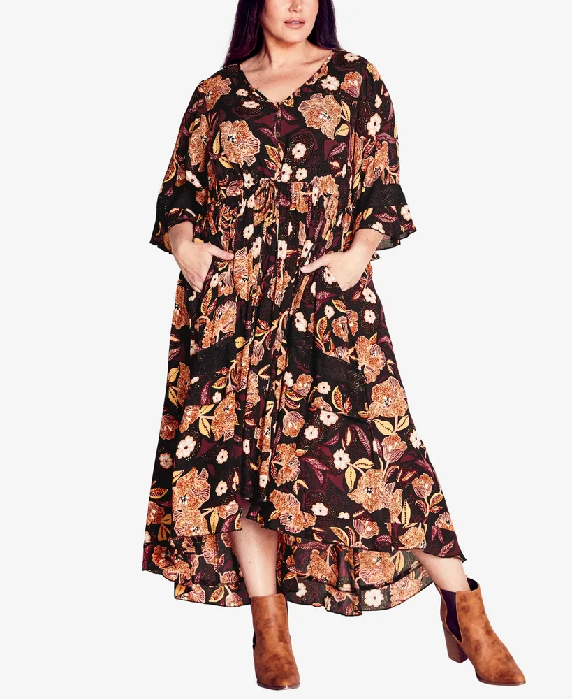 Avenue Plus Size Cadence Print Dress