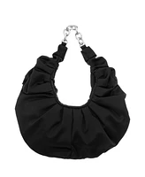 Nina Ruched Satin Hobo