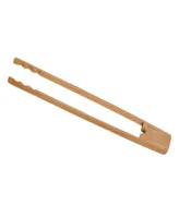 Joyce Chen 11" Burnished Bamboo Tongs with Serrated Teeth