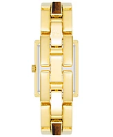 Anne Klein Women's Quartz Gold-Tone Alloy Watch, 28mm x 21mm - Brown, Gold