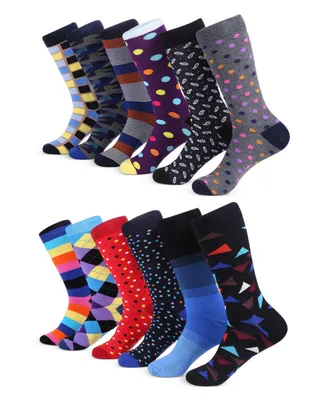 Mio Marino Men's Sensational Fun Dress Socks 12 Pack