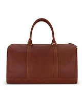 Yellowstone Men's Genuine leather 21 inch bag duffle, with burnished gold detailing.