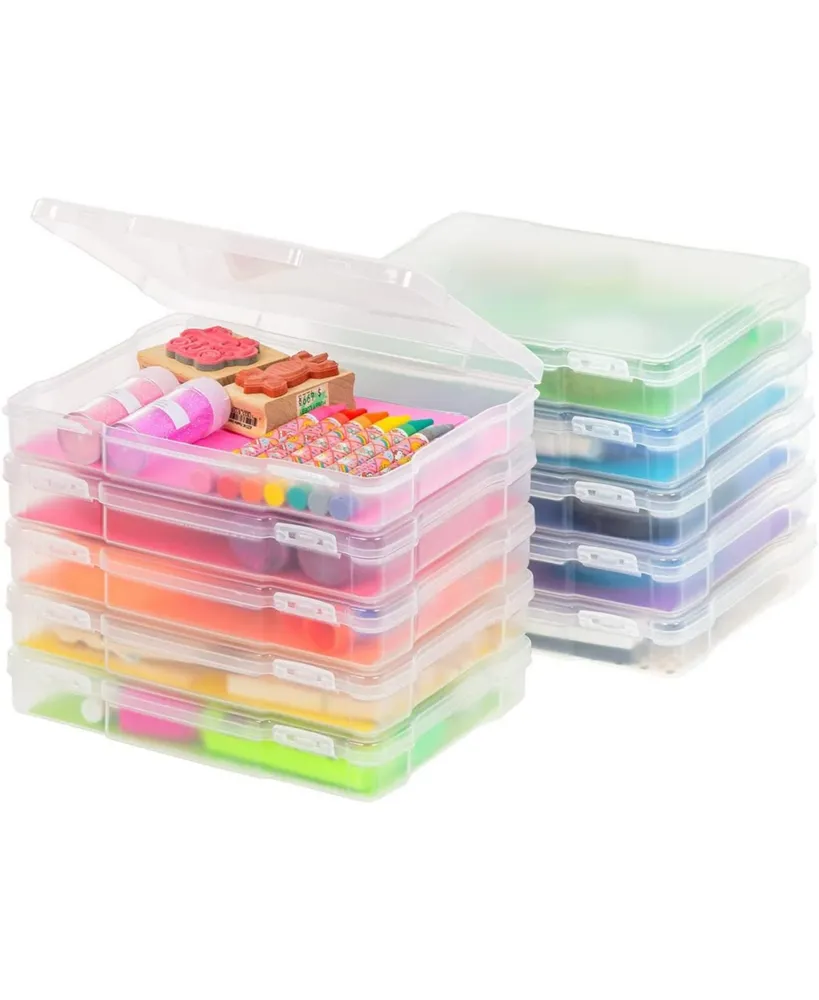 Iris Usa 10 Pack Plastic Hobby Art Craft Supply Organizer Storage  Containers with Latching Lid