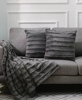 Cheer Collection Plush Reversible Faux Fur 2-Pack Decorative Pillow