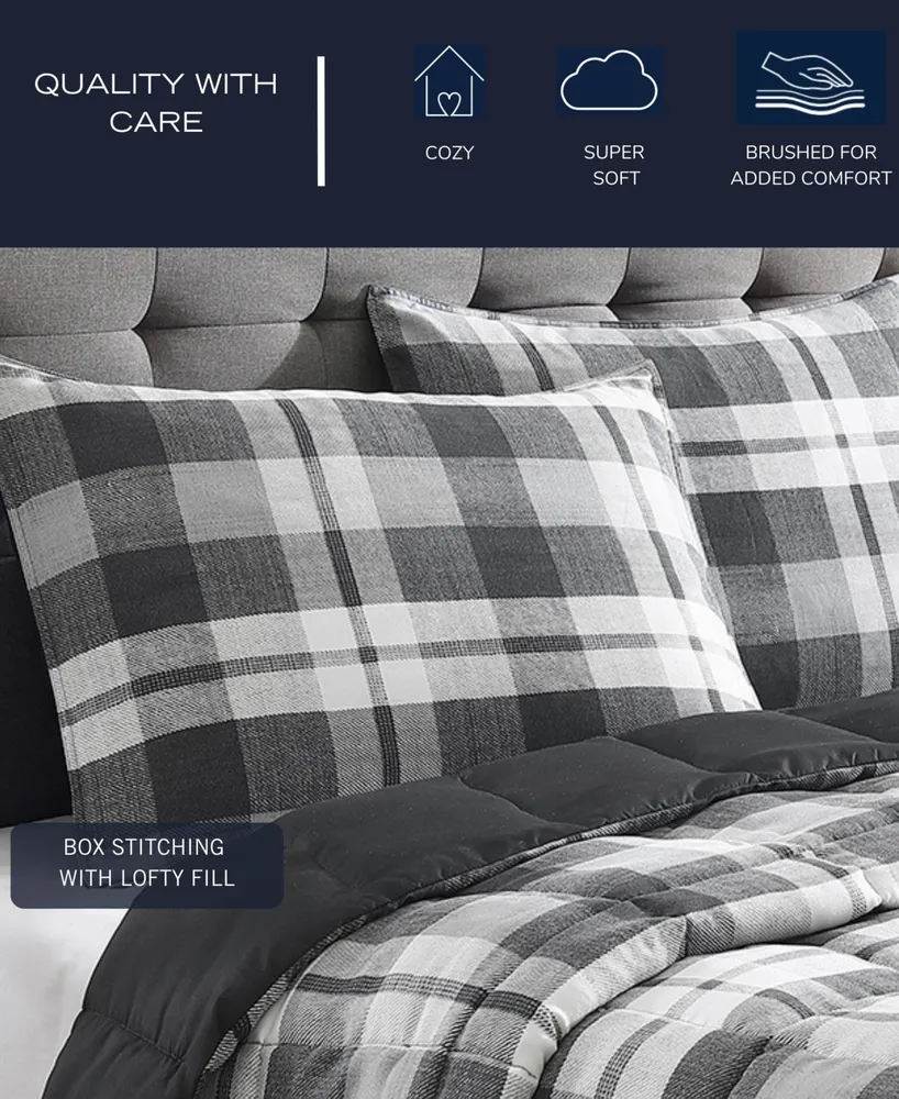 Nautica Cross View Plaid Brushed Micro Suede Piece Comforter Set