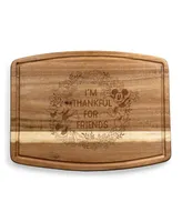 Disney's Mickey Minnie Mouse Thanksgiving Ovale Acacia Cutting Board