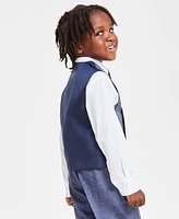 Nautica Toddler and Little Boys Shirt, Windowpane Vest, Pants & Neck Tie Set, 4 piece