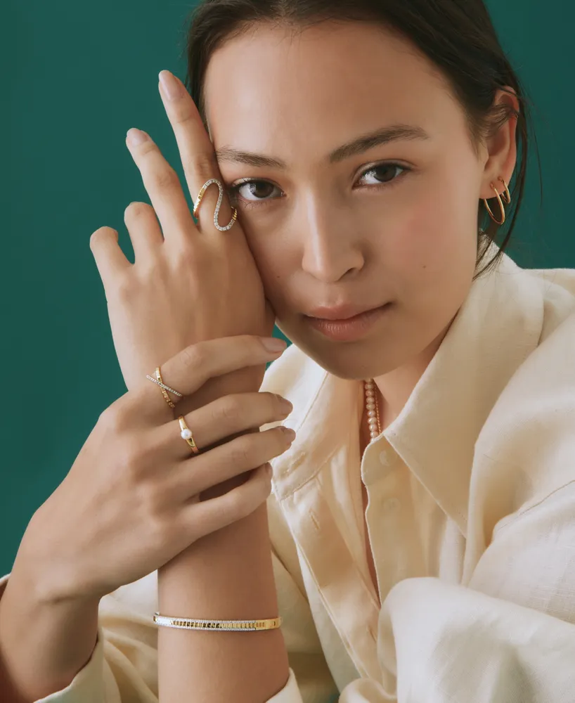 Audrey by Aurate Diamond Crossover Ring (1/10 ct. t.w.) in Gold Vermeil, Created for Macy's