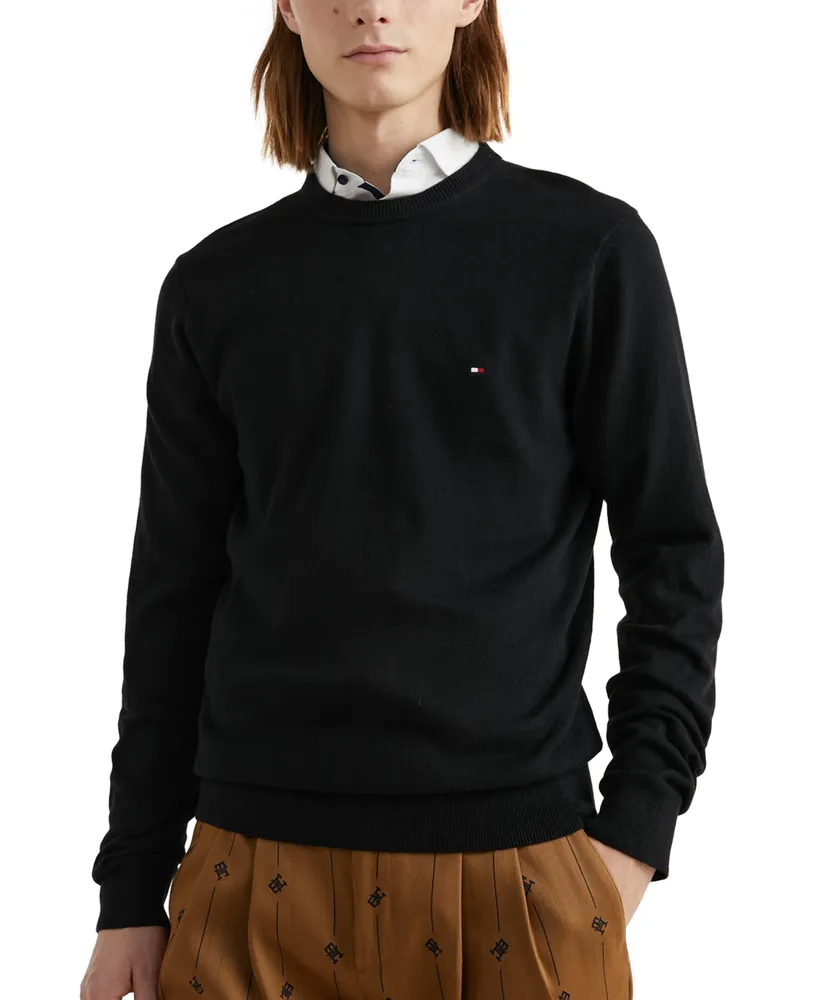 Tommy Hilfiger Men's Regular-Fit Pima Cotton Cashmere Blend Solid Crewneck Sweater