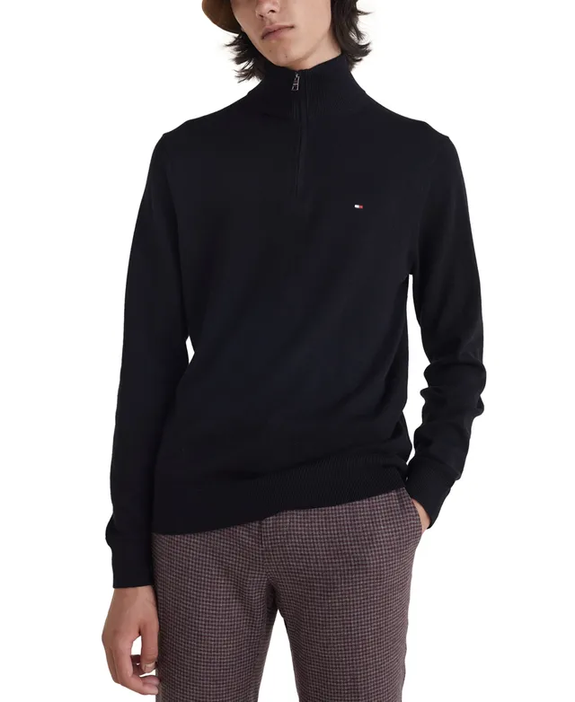 Tommy Hilfiger Women's 1/2-Zip Solid Cropped Sweatshirt - Macy's