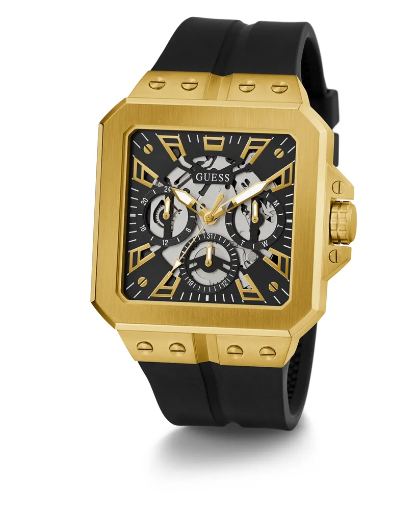 Guess Men's Multi-Function Black Silicone Watch 42mm