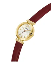 Guess Women's Analog Red Leather Watch 28mm