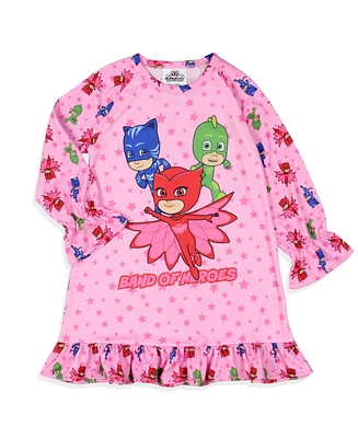 Pj Masks Toddler Girls Gekko Cat Owlette Characters Sleep Pajama Nightgown