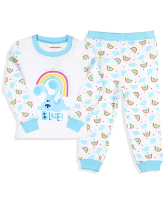 Nickelodeon Toddler Girls' Blue's Clues Rainbow Kids Sleep Raglan Pajama Set
