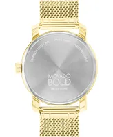 Movado Men's Bold Access Swiss Quartz Ionic Plated Light Gold Steel Watch 41mm - Gold