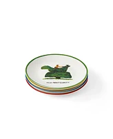Kit Kemp for Spode Doodles 4 Piece Tidbit Plate Set, Service for 4