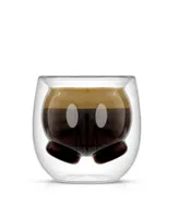 JoyJolt Disney Mickey Pants Minnie Skirt Double Wall Espresso Glasses - Set of 2
